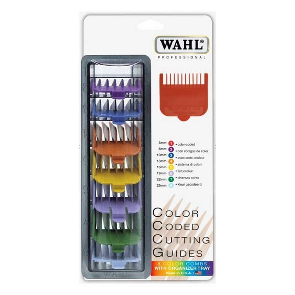 Wahl Coloured Attachments in caddy