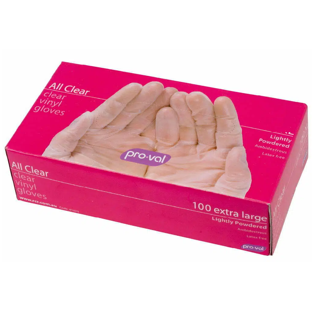 All Clear Vinyl Gloves - Lighly Powdered