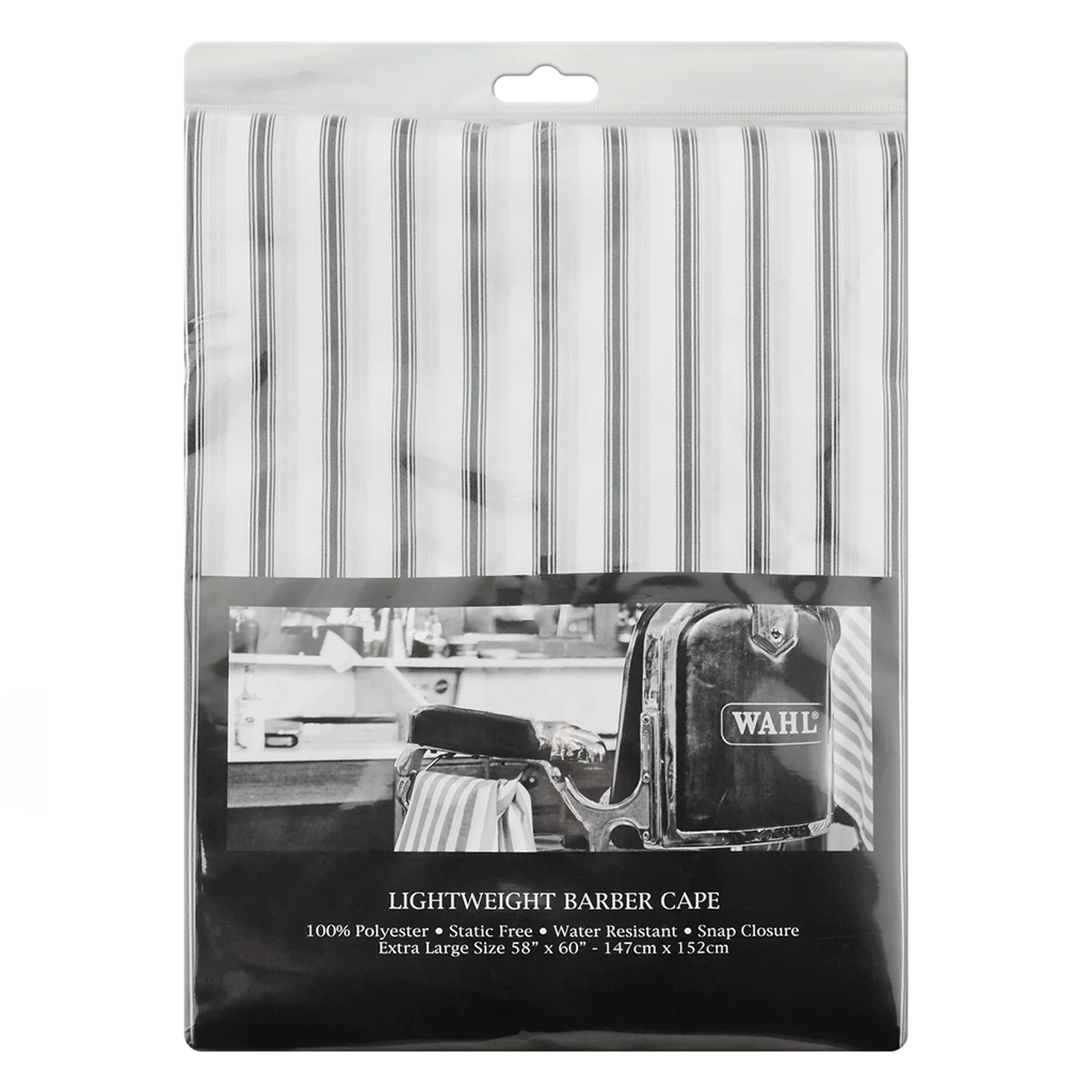 Wahl Barber White/Grey Stripe Cape