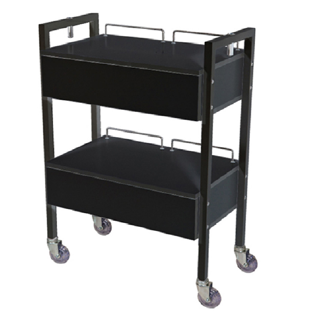 Beauty Trolley - 2 Draw Black