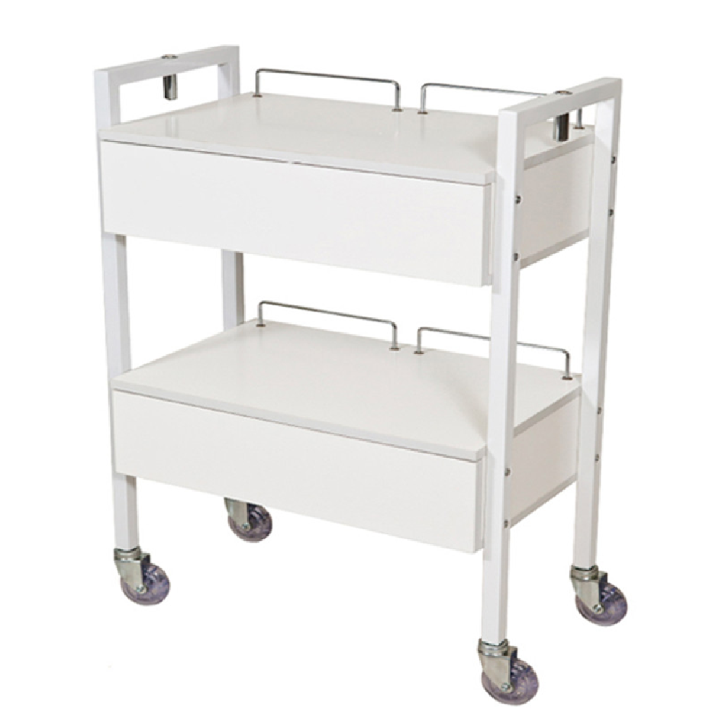Beauty Trolley - 2 Draw White
