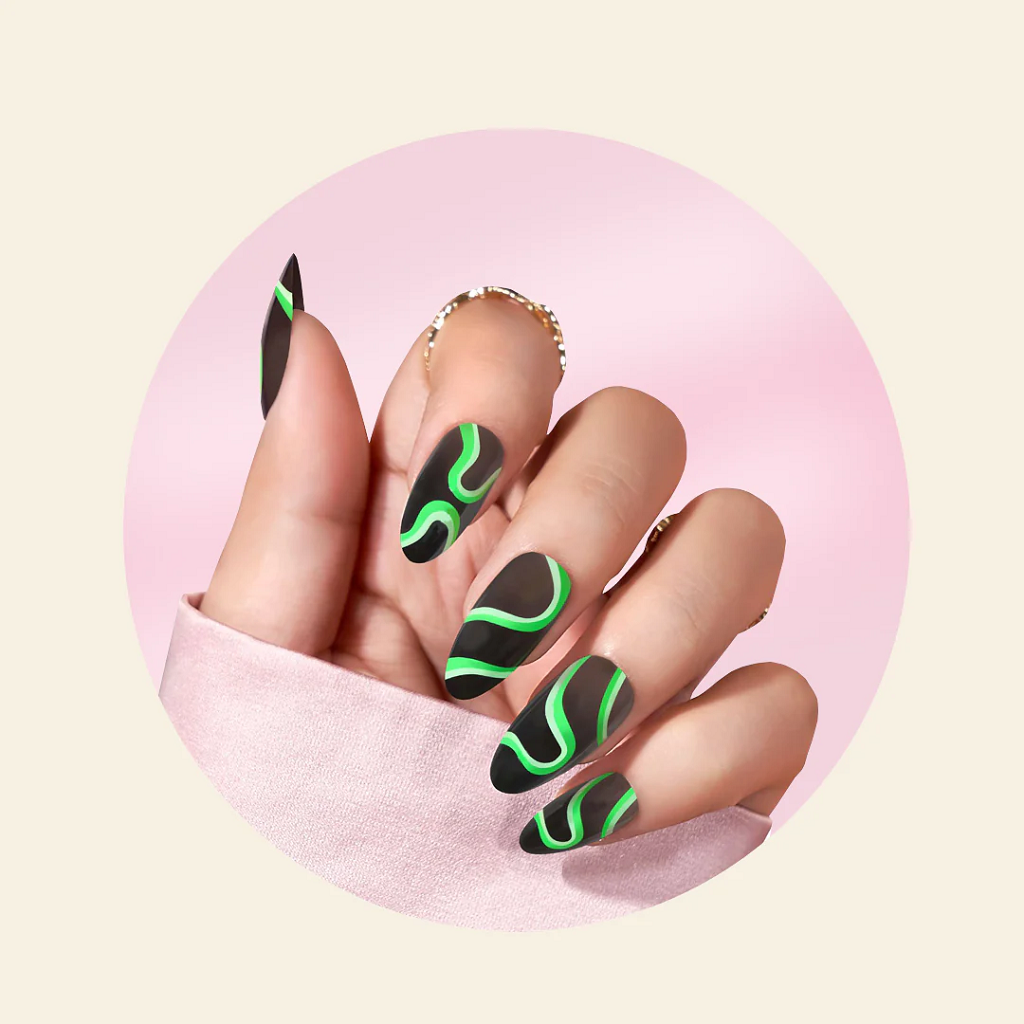 Mitty Soft Gel Press on Nails Green Razzle