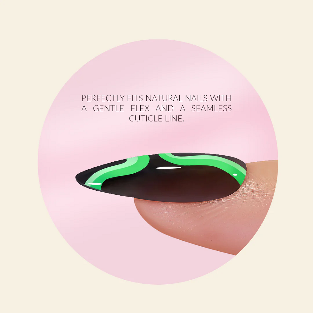 Mitty Soft Gel Press on Nails Green Razzle