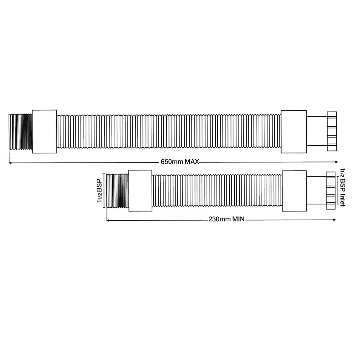 Basin Flexi Waste Pipe 40mm