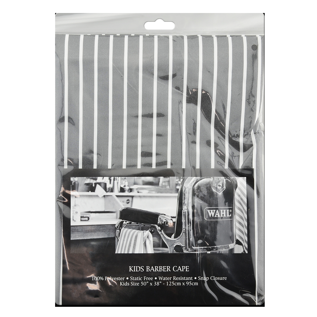 Wahl Kids Cape - Grey with White Stripe