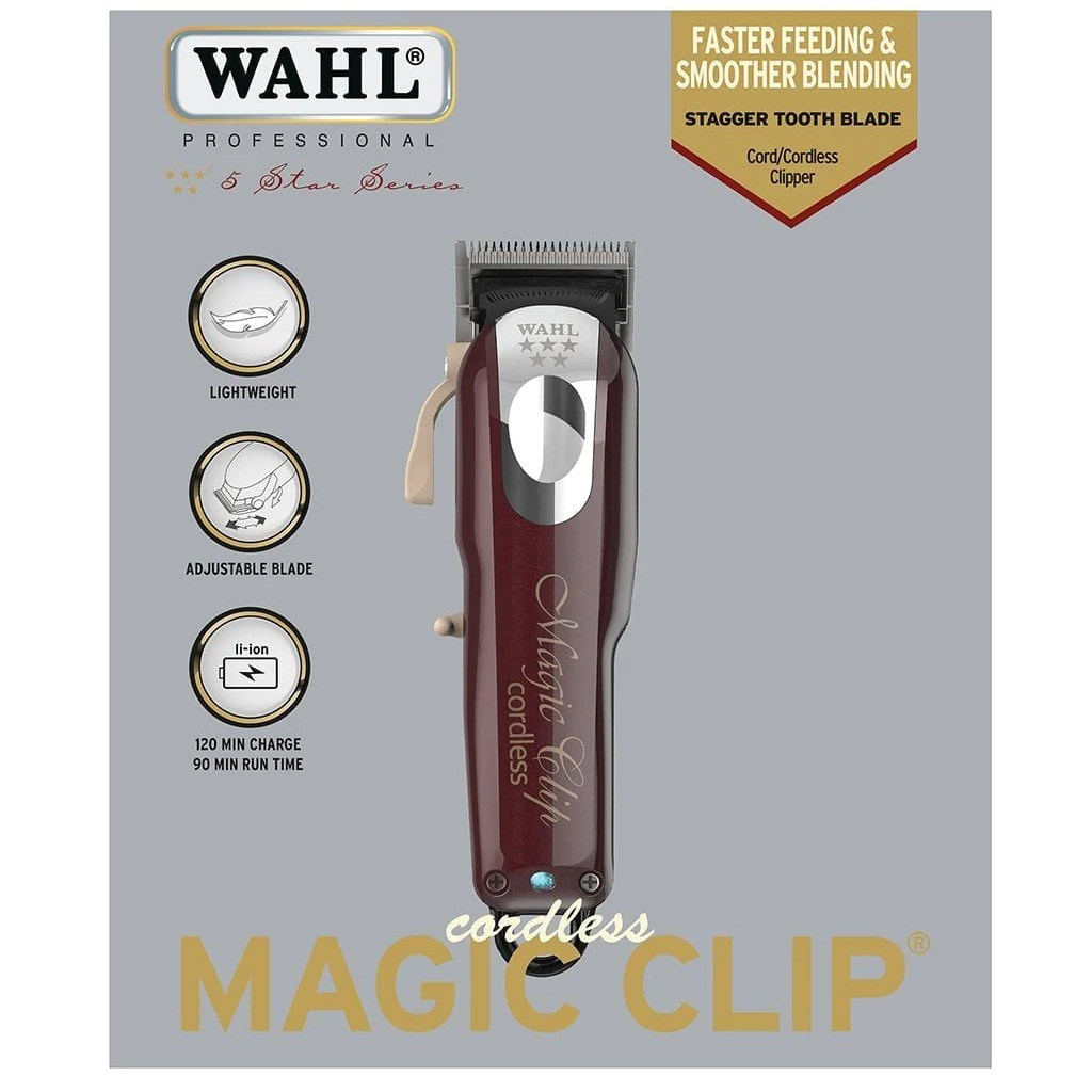 Wahl 5 Star Cordless Magic Clipper - Red