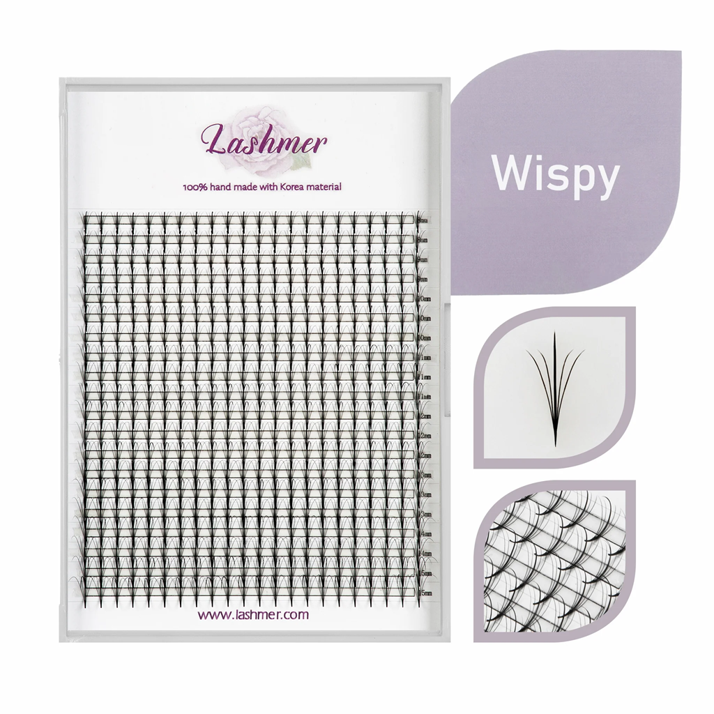 LashMer XL wispy Premade Fans 5D D-Curl 0.07