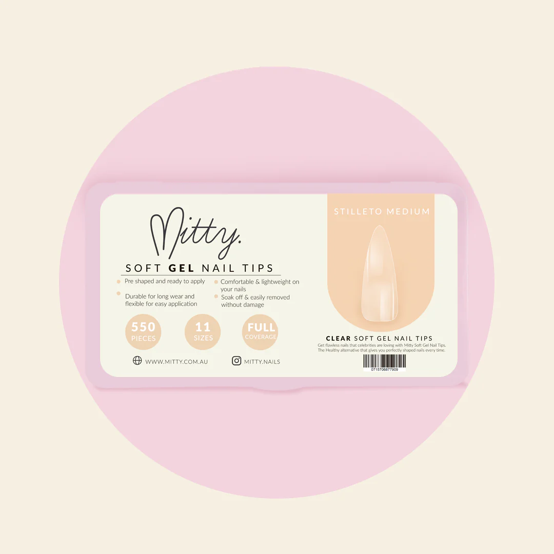 Mitty Full Cover Nail Tips 500pc Stiletto - Medium