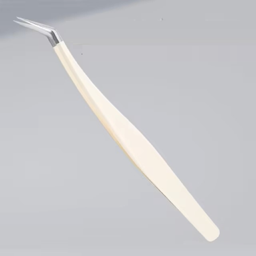 Eyelash Fiber Tip Tweezer - Pointed Gold Feather