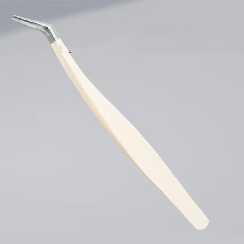Eyelash Fiber Tip Tweezer - Rounded Head Golden Feather